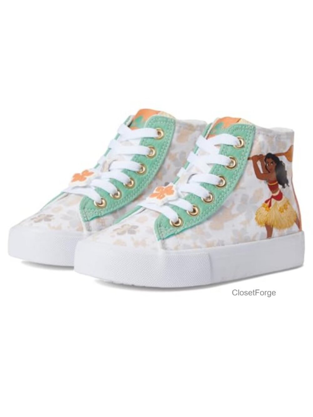 Moana High-Top Sneakers Canvas Lace-Up Casual Athletic Shoes